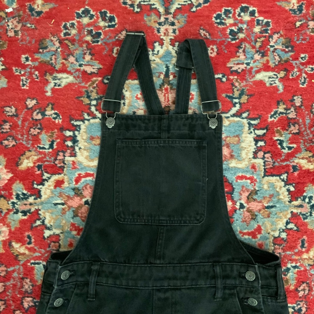 Maxwell Adirondack  Shortalls Black Denim Overall Shorts Size M - Picture 2 of 9